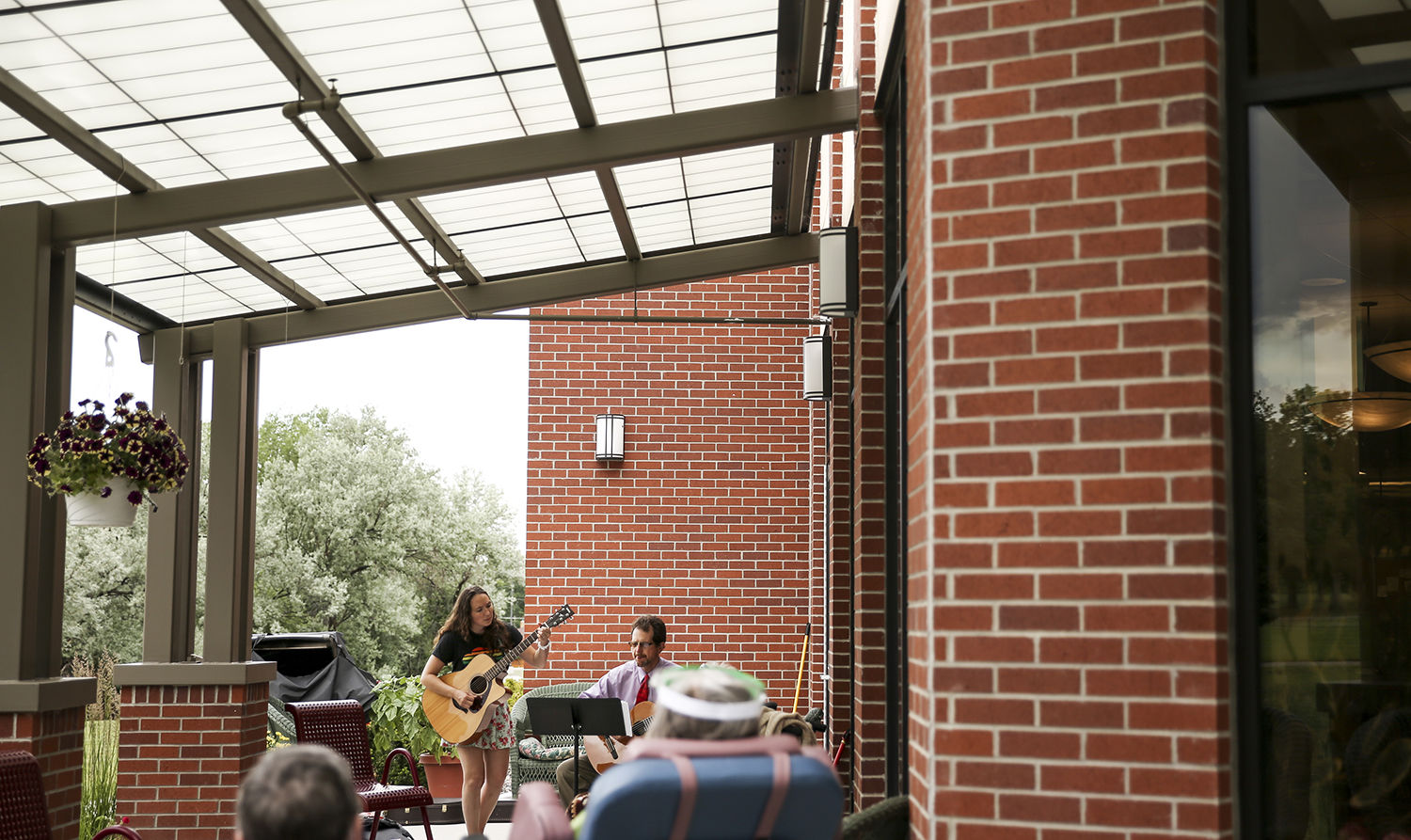 Musical performances have been moved outside to the patio during COVID-19